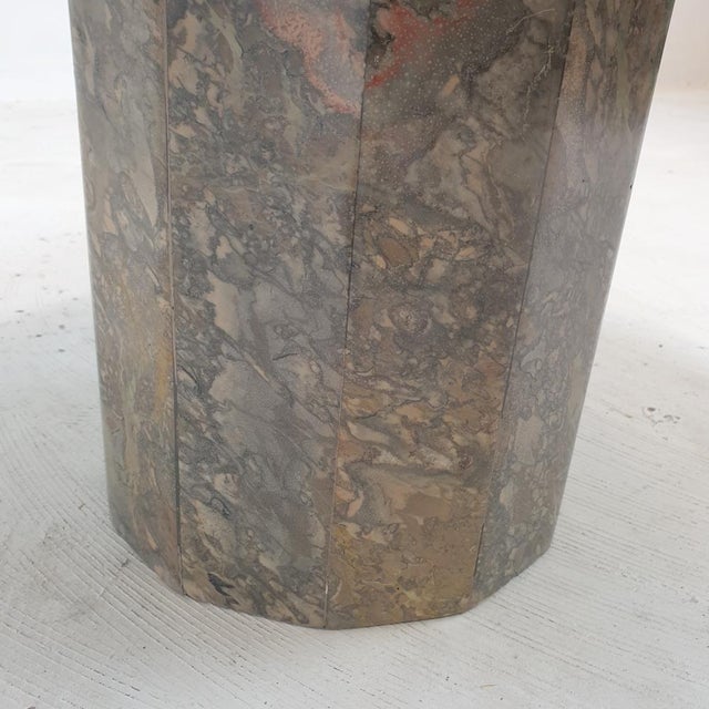 Italian Marble Round Coffee Table, 1980s For Sale - Image 12 of 14