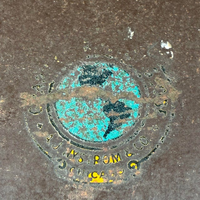 Metal 1950s Mid-Century Modern Large 20” A. J. Nystrom Metal Activity Globe For Sale - Image 7 of 12