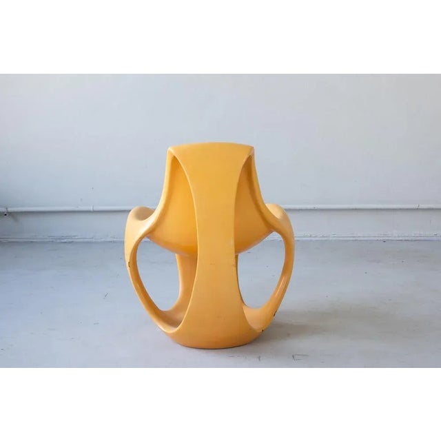 Modern Set of Orange Lacquered Armchair and Coffee Table, 1970s For Sale - Image 3 of 8