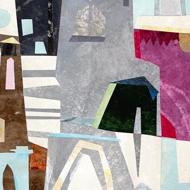 2020s Townhouses - Original Architectural Still Life Mixed Media Collage on Paper by Maria C. Bernhardsson For Sale - Image 5 of 6