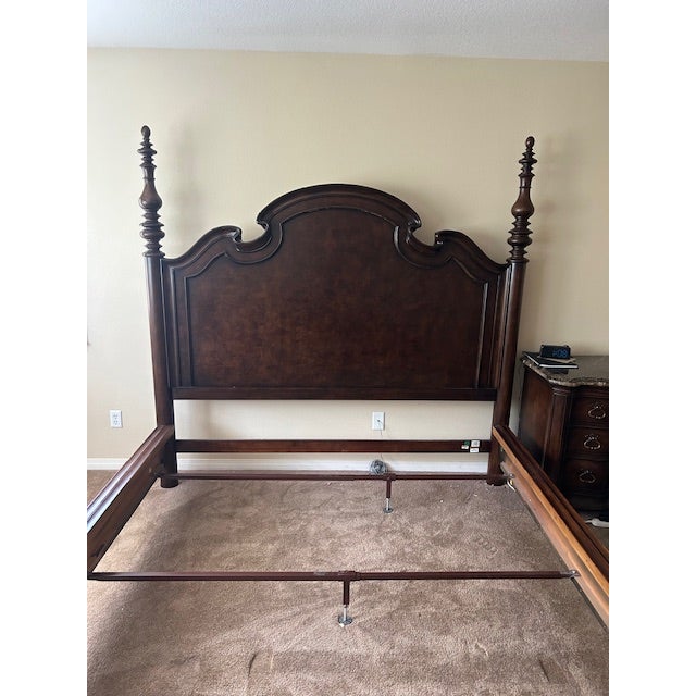 2000 - 2009 Attributed Thomasville Hills of Tuscany King Lucca Poster Bed Frame For Sale - Image 5 of 6