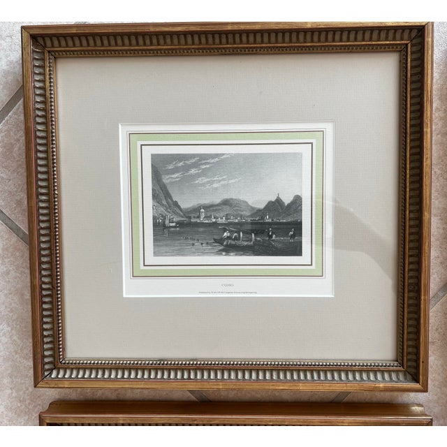 Italian Set of 4 Vintage Etchings of Iconic Italian Cities in Gilded Frames – A Decorator’s Must-Have Collection! For Sale - Image 3 of 5