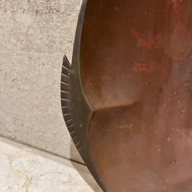 1950s Los Castillo Decorative Bronze Fish Shaped Bowl Taxco Mexico For Sale - Image 11 of 12