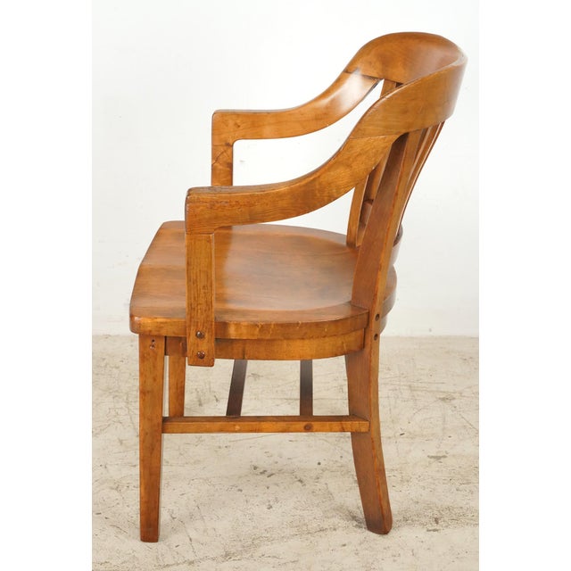 Arts & Crafts Slat Back Wood Arm Chair | Chairish