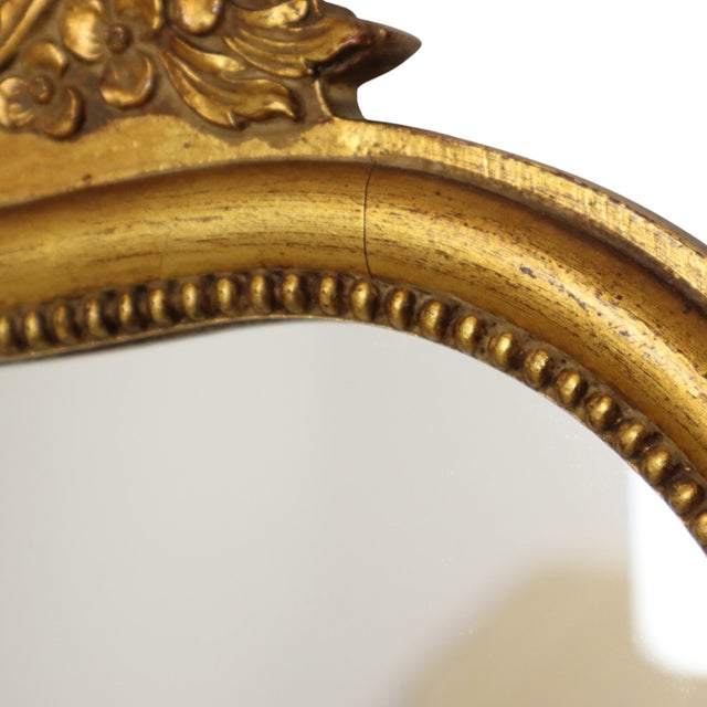Wood French Wall Mirror in Golden Wood For Sale - Image 7 of 15