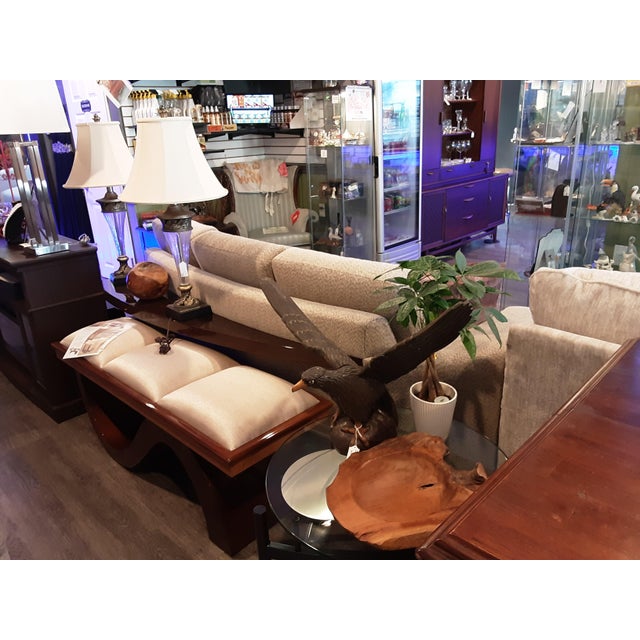 Wood Art Deco Style Bench For Sale - Image 7 of 8