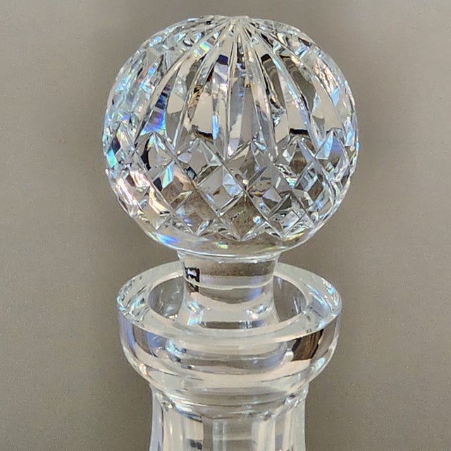 Mid-Century Modern Lismore Roly Poly Cut Crystal Barware Decanter & Faceted Ball Stopper by Waterford For Sale - Image 3 of 13