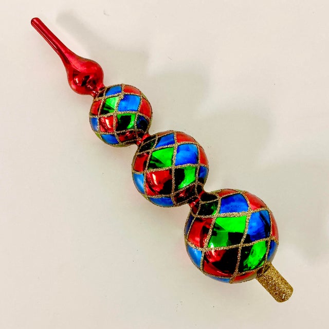 American Mid-Century Boho Chic Hollywood Regency Czechosolvakian Blown Mercury Glass Christmas Tree Topper For Sale - Image 3 of 16