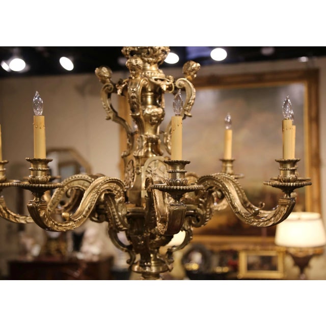 Crafted in France, circa 1880, the important chandelier features four cherubs on the upper part decorated with crossed...
