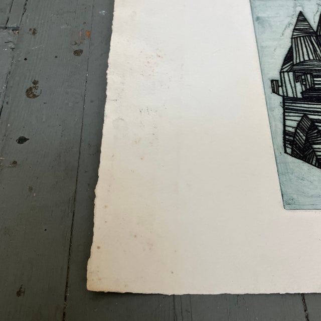 Mid-Century Modern Mid Century Modern Abstract Architectural Lithograph Print For Sale - Image 3 of 4