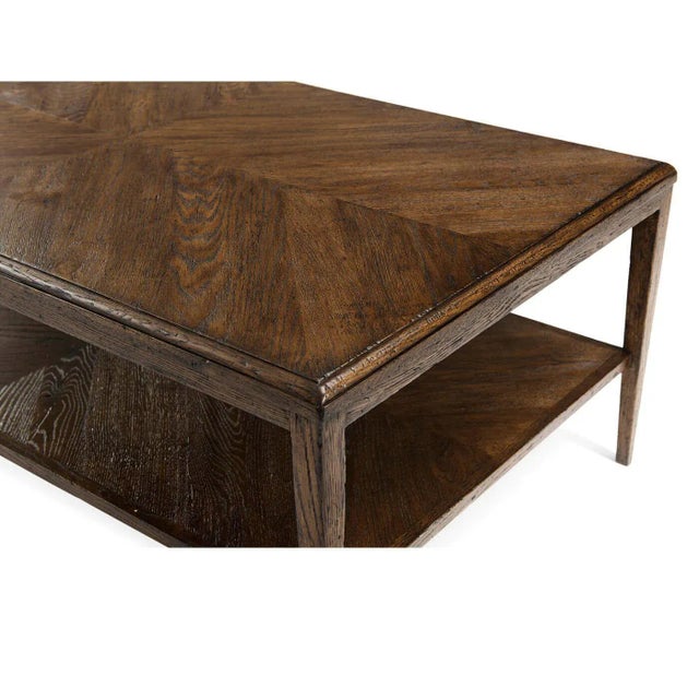 Contemporary Modern Oak Coffee Table, Dark Finish For Sale - Image 3 of 8