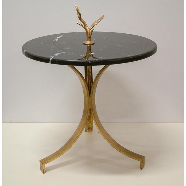 Black 1998 Contemporary Forged and Gilt Gold Steel and Black Marble Occasional Table by Maurice Beane Studios For Sale - Image 8 of 8