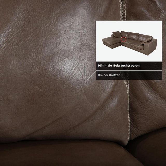 Valentino Corner Sofa and Ottoman in Brown Leather from Machalke, Set of 2 For Sale - Image 16 of 18