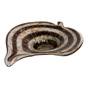 Mid 20th Century Murano Glass Hand-Blown Gold Infused Leaf-Form Tray or Ashtray