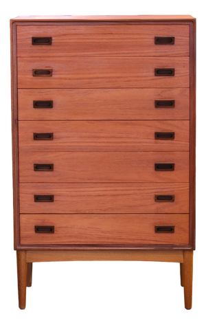 Vintage Chest of Drawers with Seven Drawers in Walnut and Oak by Børge Mogensen, 1960s
