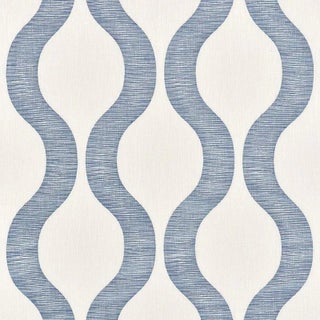 Schumacher Ondata Fabric in Blue For Sale