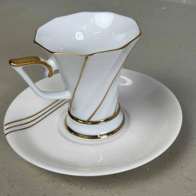 Gold Vintage Tea Cups with Saucers from Keito Japan, 1960s, Set of 10 For Sale - Image 8 of 12
