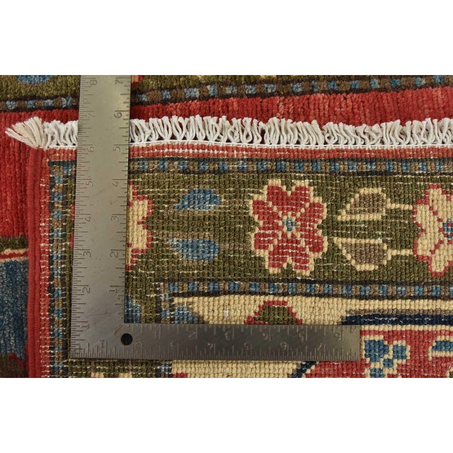 Kazak Rug 6’3” X 9′ Red Wool Tribal Hand-Knotted Oriental Carpet For Sale - Image 14 of 14