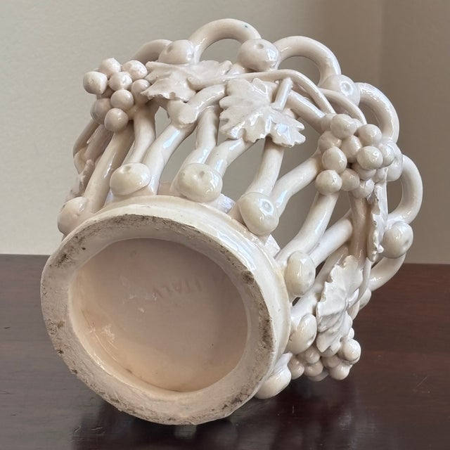 Mid-20th Century Italian Ceramic Openwork Cachepot For Sale - Image 15 of 17