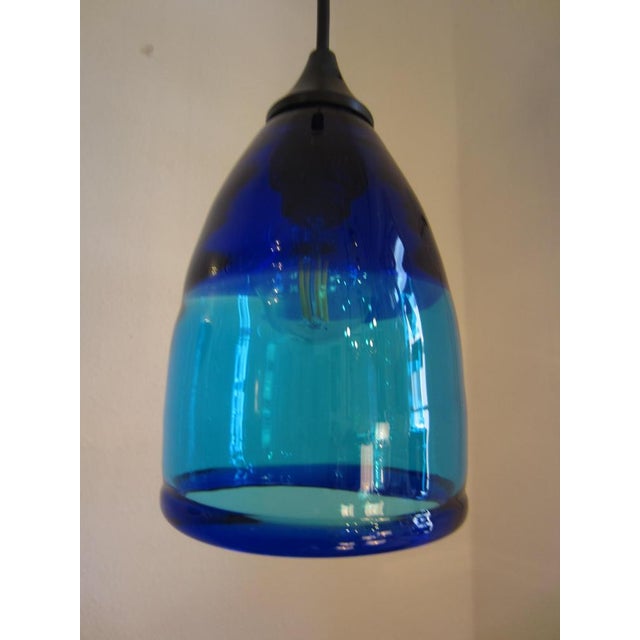 Small Blue and Turquoise Murano Glass Pendant, 1990s For Sale - Image 4 of 4