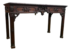 Chinese Chippendale Design Mahogany Console Table, 1900