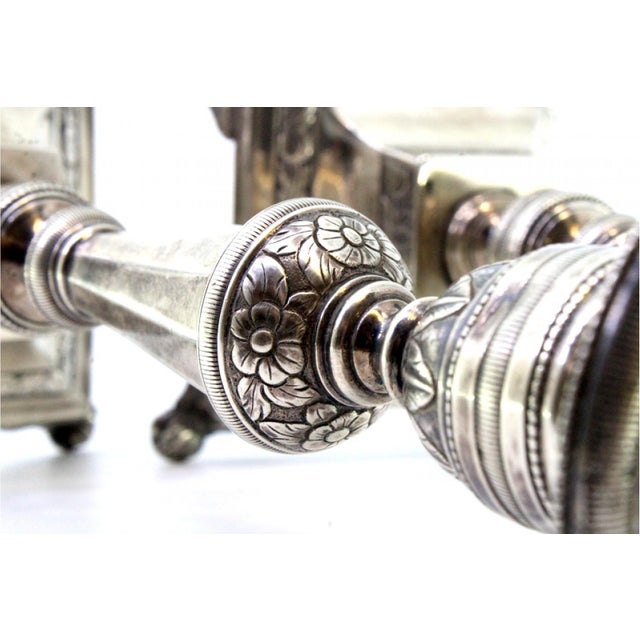 Silver Candlesticks with Turned Stems, Set of 2 For Sale - Image 5 of 11