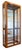 Vintage-Style Tall Oak Curio Display Cabinet W/ Illuminated Glass Shelves, Magnetic Doors & Antique Brass Knobs For Sale - Image 4 of 18