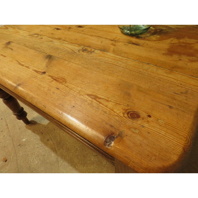 Small Victorian Pine Kitchen Table with Drawer For Sale - Image 6 of 18