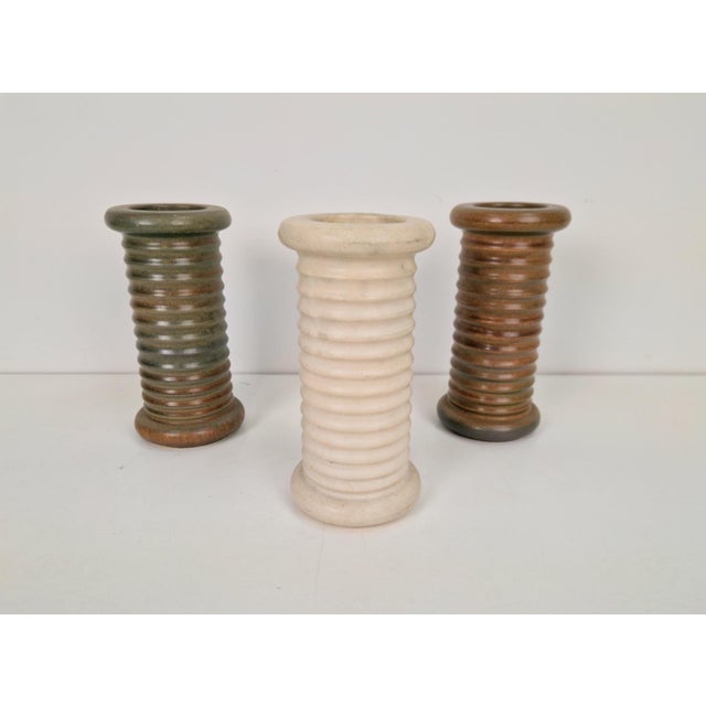 1960s Vintage Scandinavian Ribbed Cylinder Vases, 1960s, Set of 3 For Sale - Image 5 of 6