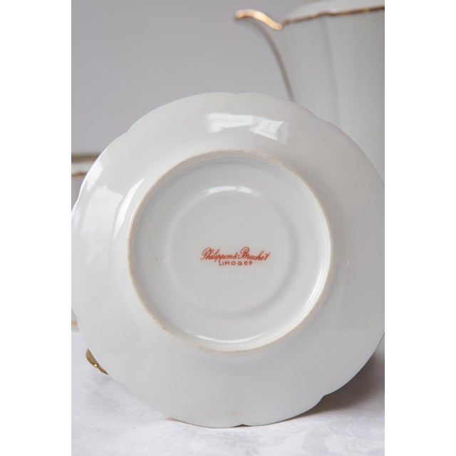 Ceramic Limoges Porcelain Tea Service for 4 by Philippon & Bruchet, 1920s-1930s, Set of 11 For Sale - Image 7 of 9