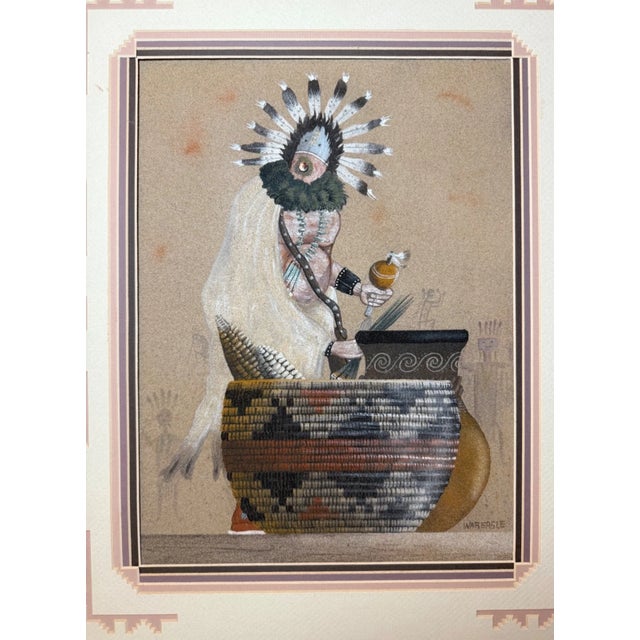 Up for sale is an original Native American Navajo Indian sand painting, created by artist Harvey Wareagle Begay in the...