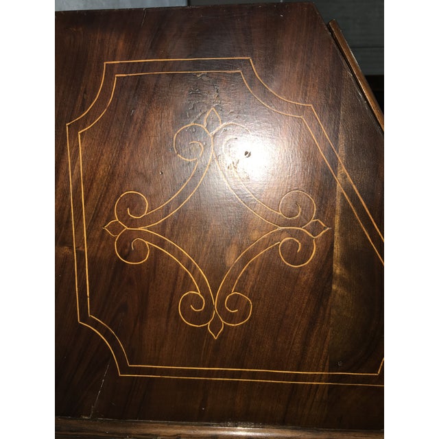 18th Century Spanish Walnut Marquetry, Chest of Drawers With Flap For Sale - Image 11 of 12