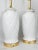 Lamp Pair White Plaster Palm Tree Leaf Restored Large For Sale - Image 11 of 13