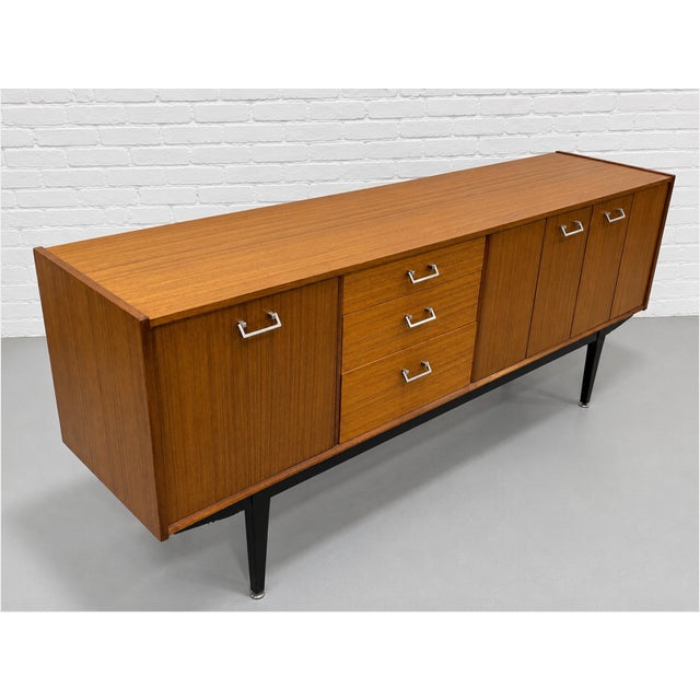 Mid Century Modern Teak Sideboard by Nathan Furniture, Made in England | British MCM Credenza, C. 1960’s For Sale - Image 9 of 17