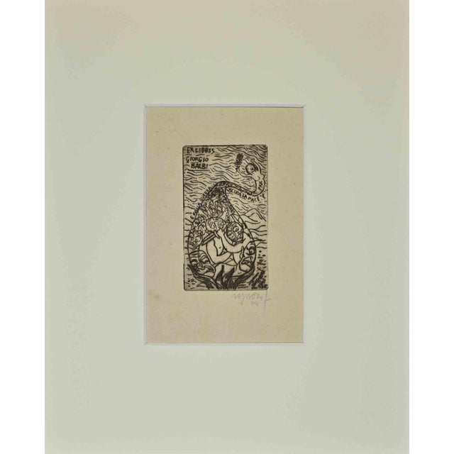 Modern Franco Rognoni, Ex Libris Giorgio Balbi, Etching, Mid-20th Century For Sale - Image 3 of 3
