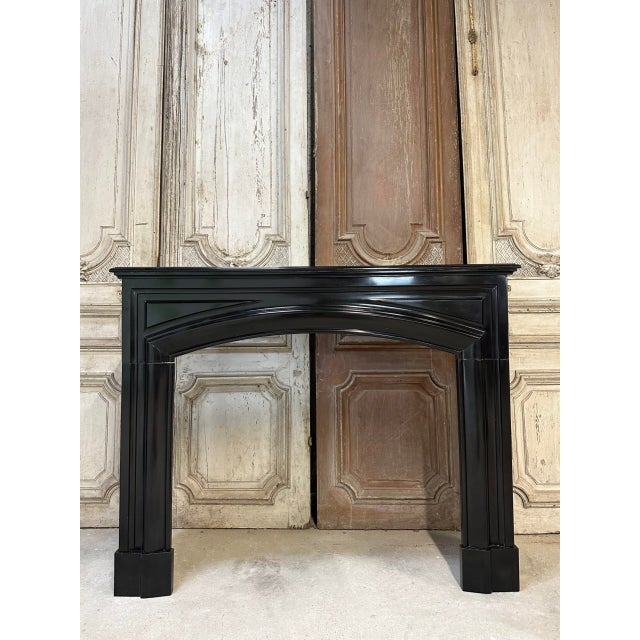 French Louis XIV Style Fireplace in Black Marble, 1900s For Sale - Image 15 of 15