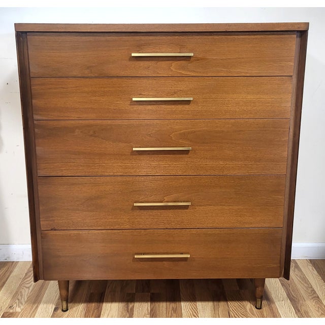 John Stuart Vintage American Mid-Century Modern Commode Tall Chest by John Stuart For Sale - Image 4 of 14
