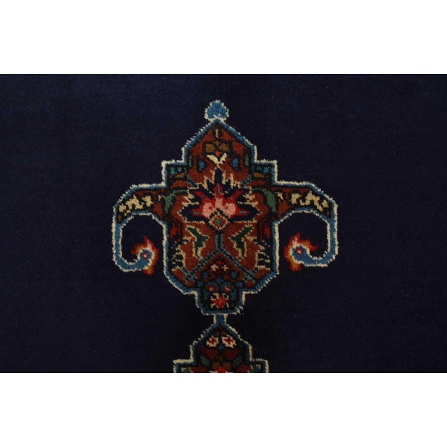 Tabriz Rug 9’10” X 12’9” Blue Wool Vintage Traditional Hand-Knotted Carpet For Sale - Image 9 of 15