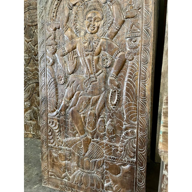 Shiva Tandav Dark Woods Artistic Indian Wall Art Custom Door, 72x35 For Sale - Image 4 of 10
