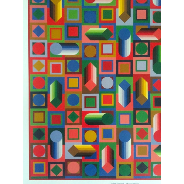 Paper Victor Vasarely Op Art Modernist Geometric Lithograph Print "Hyram - Prism" 1980 For Sale - Image 7 of 13