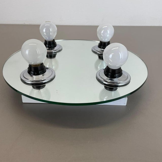 Pop Art Space Age Silver Mirror Wall Light from Eglo Light, Germany, 1980s For Sale - Image 9 of 15