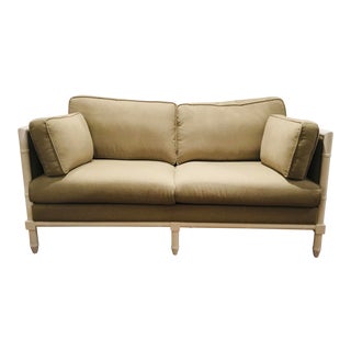 Worlds Away Modern Khaki Ainsley Sofa For Sale