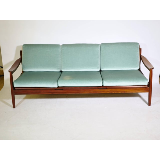 Aqua Mid-Century Danish Teak Sofa, 1960s For Sale - Image 8 of 15