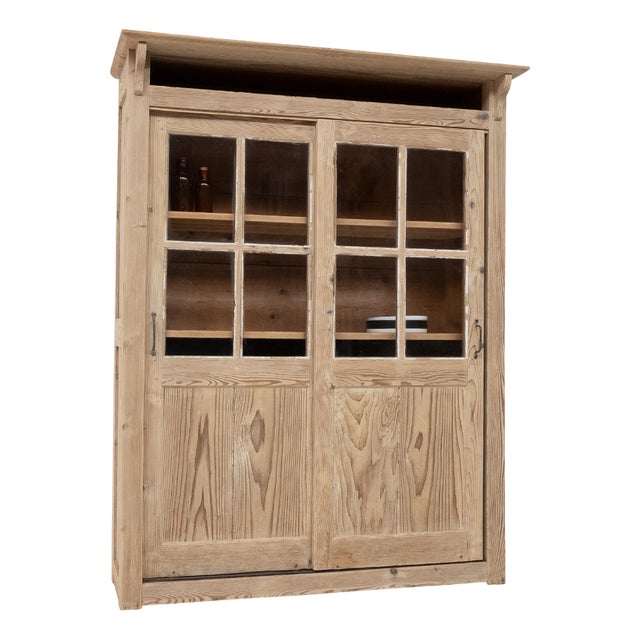 Wooden Dresser with Sliding Doors, 1930s For Sale