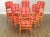 High Quality Vintage Set of 6 Custom Upholstered, Paint Frame Armchairs