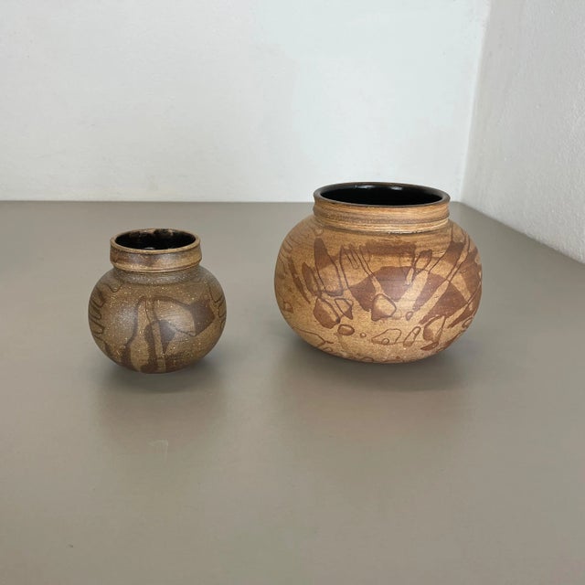 Ceramic stoneware object set of 2 Designer and producer: Gerhard Liebenthron Information: Gerhard Liebenthron, Bremen...