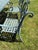 Metal Handsome Cast Aluminum Garden Table With Six Chairs For Sale - Image 7 of 11