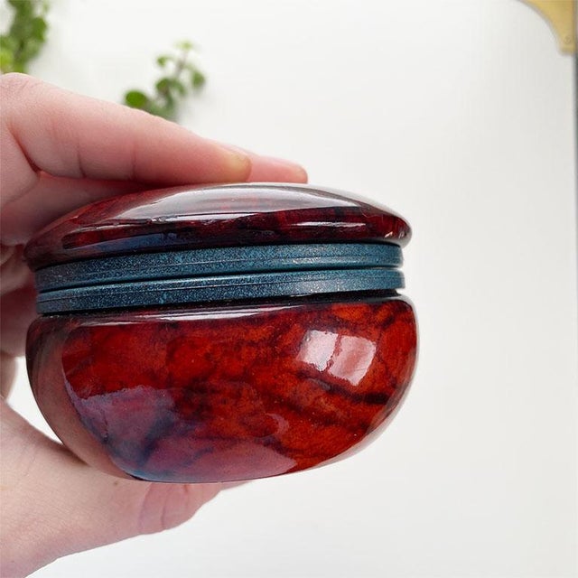 Mid-Century Modern Opaline Glass Trinket Box For Sale - Image 3 of 5