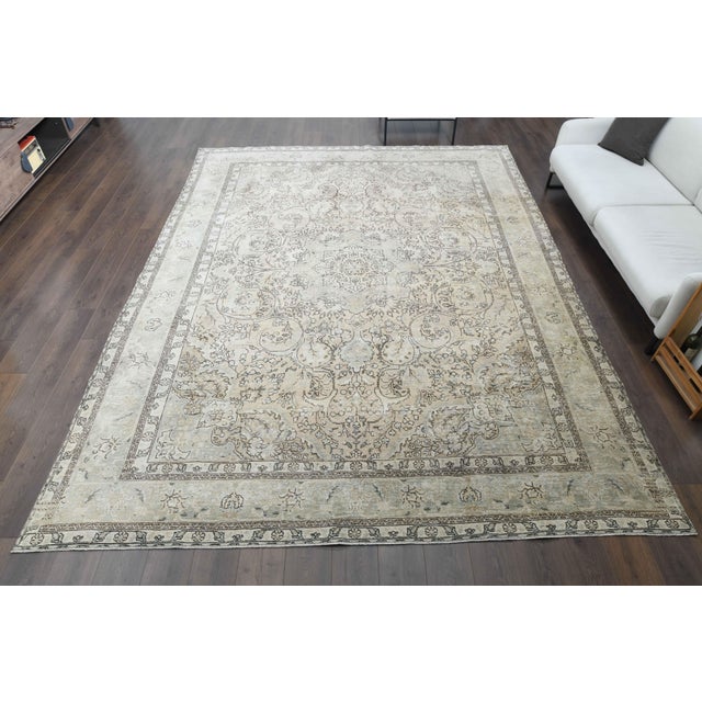 Persian 1970s Vintage Persian Handmade Wool Cotton Brown Area Rug For Sale - Image 3 of 11