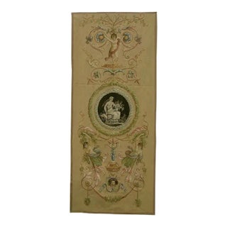 Vintage Neoclassical Figural and Floral Tapestry – 8'3" × 3'6" For Sale